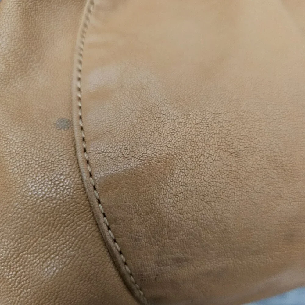 Michael Kors Way Leather Buckle Hobo Cinch Chain Tan Shoulder Bag COA